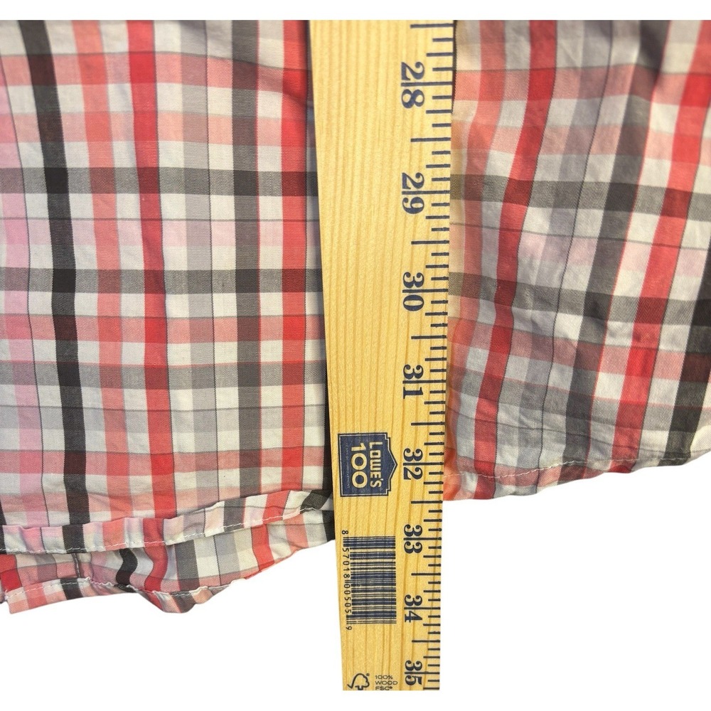 Wrangler‎ Shirt Mens Large Tall Button Up Western Plaid Pink Ribbon - Picture 5 of 7